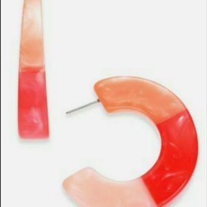 INC Coral Blkd, Hoop Earrings